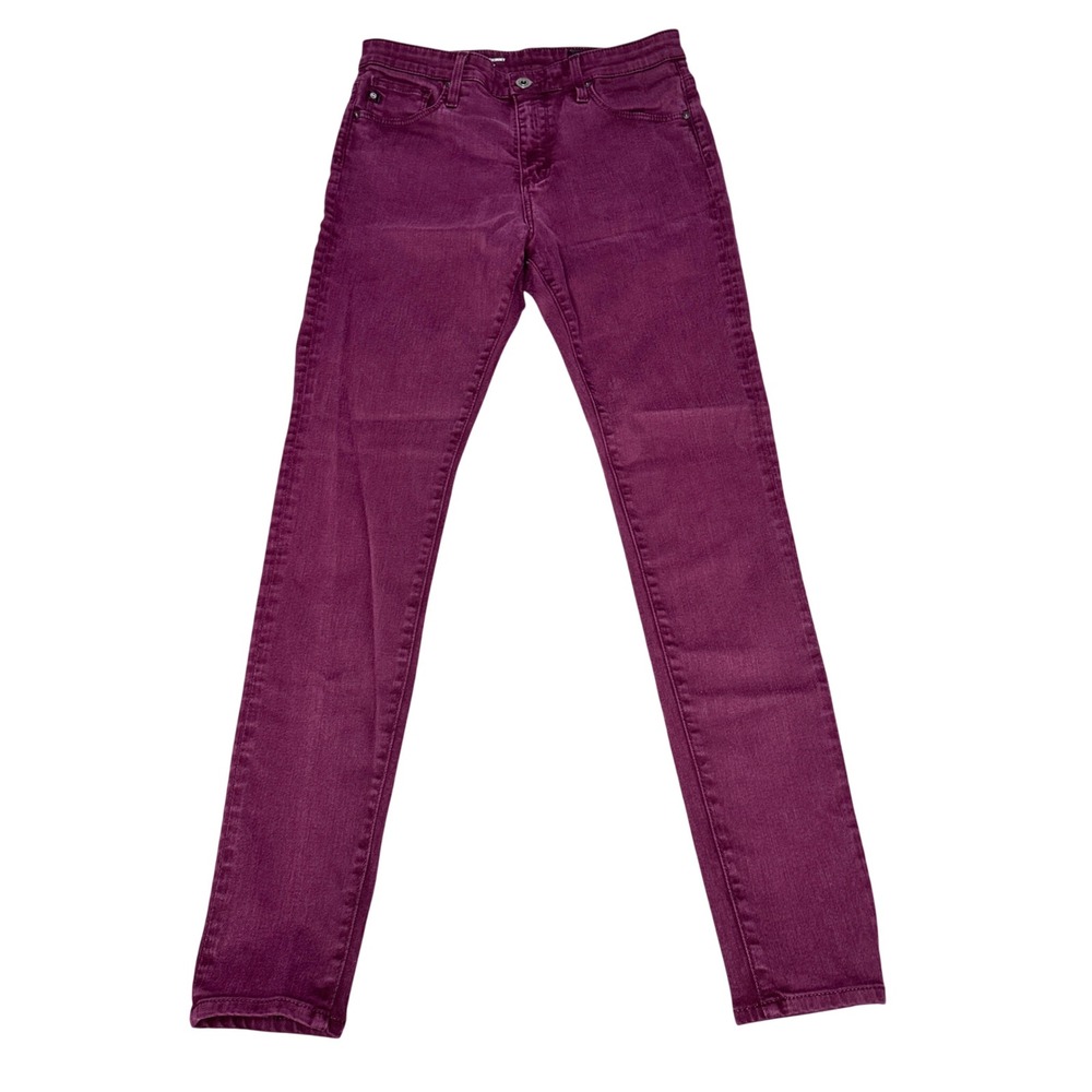 AG Adriano Goldschmied The Farrah Skinny High Rise Jeans Burgundy 28R SSW1379